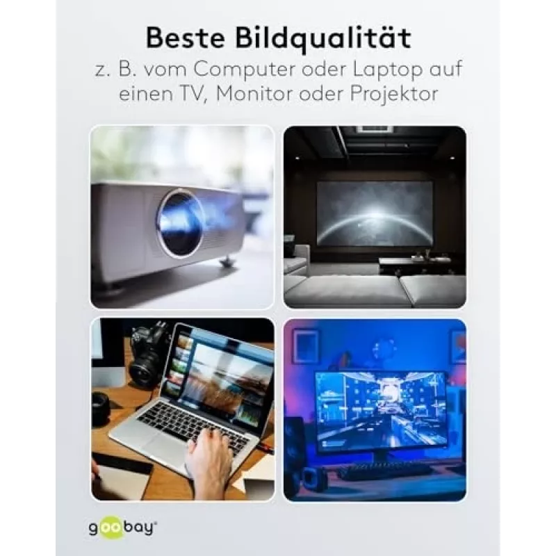 64836 DisplayPort 1.2 į HDMI adapterio kabelis 1.4 4K @ 30Hz / Itin didelės spartos HDMI kabelis / Paauksuota jungtis nepriekaištingam signalo perdavimui / Nešiojamam kompiuteriui