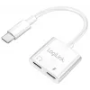 LogiLink USB-C garso adapteris USB-C/M į 2x USB-C/F 60W PD balta