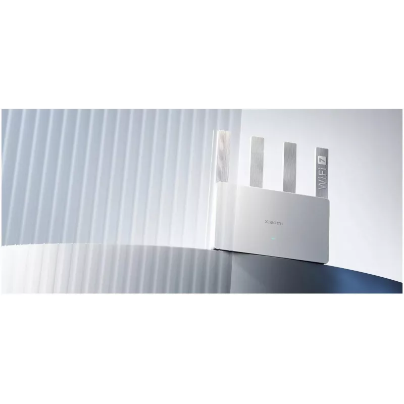 Nešiojamasis belaidis maršrutizatorius Xiaomi BE3600 — Dviejų juostų 2,4/5 GHz, „Wi‑Fi 7“ (802.11be), 2,5 Gigabit Ethernet, 4× LAN, 2×2 antenos, baltas