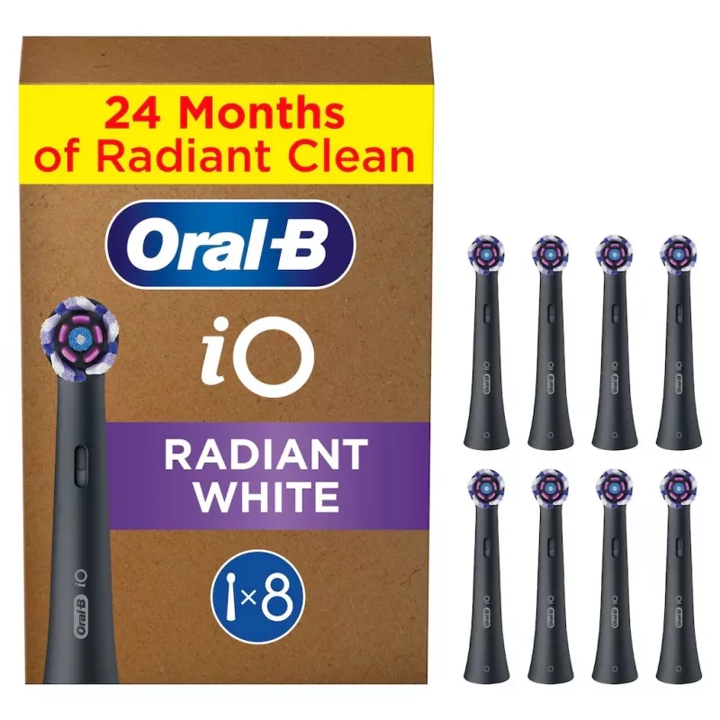 Oral-B IO Series Radiant Balta Juoda Originali šepetėlių galvutės dantų balinimui 8