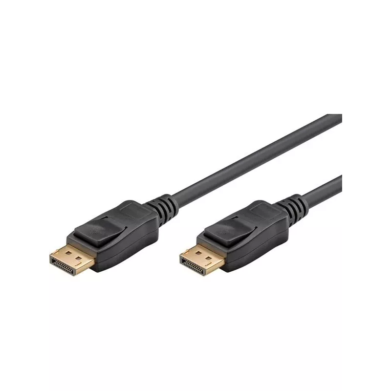 Kabelis DisplayPort kištukas > DisplayPort kištukas, 8K / 144Hz (juoda, 2 metrai, 54 Gbit/s, DisplayPort 2.0 / 2.1)