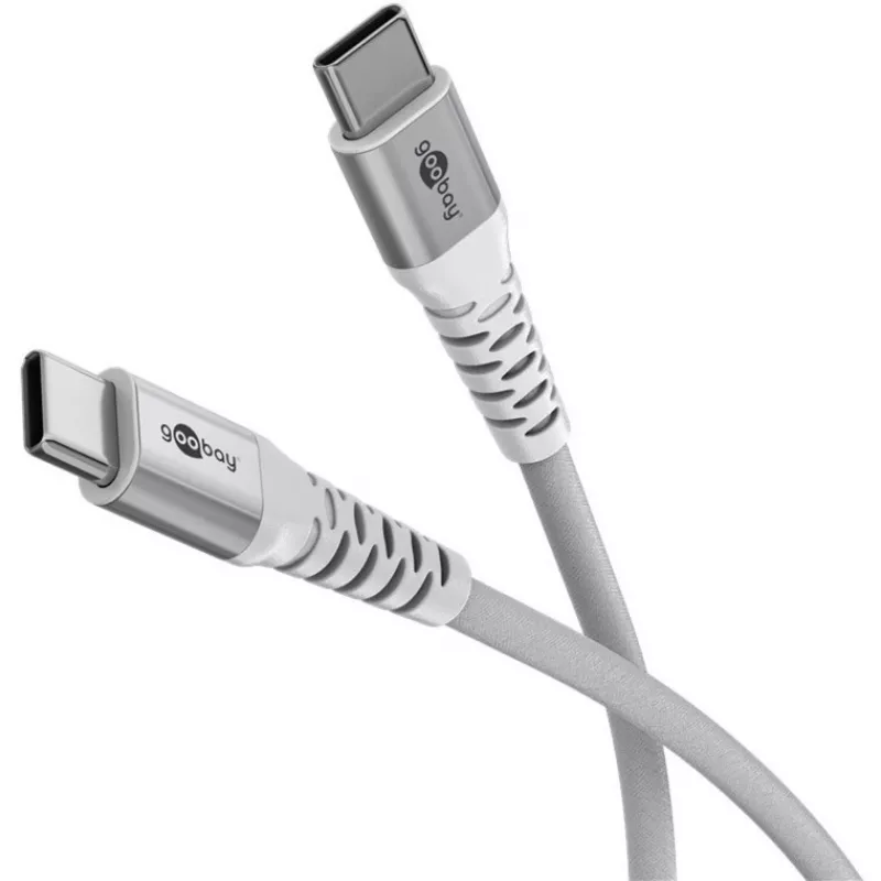 super-soft USB 2.0 pintas laidas, USB-C kištukas > USB-C kištukas (baltas, 1 metras)