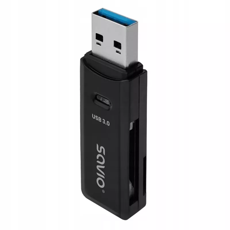 Kortelių skaitytuvas SAVIO AK-64 USB 3.2 Gen 1 Type-A išvestis, MicroSD lizdas, 5000 Mbit/s, juoda