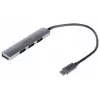 USB-C šakotuvas Unitek H1208B — 1x USB-A 5 Gbps, 3x USB-A 2.0, USB-C priegloba, aliuminio korpusas, 0,20 m laidas