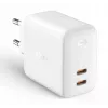 Sieninis įkroviklis Aukey PA-B4 2x USB baltas GaN – kompaktiškas USB maitinimo adapteris su dviem USB prievadais