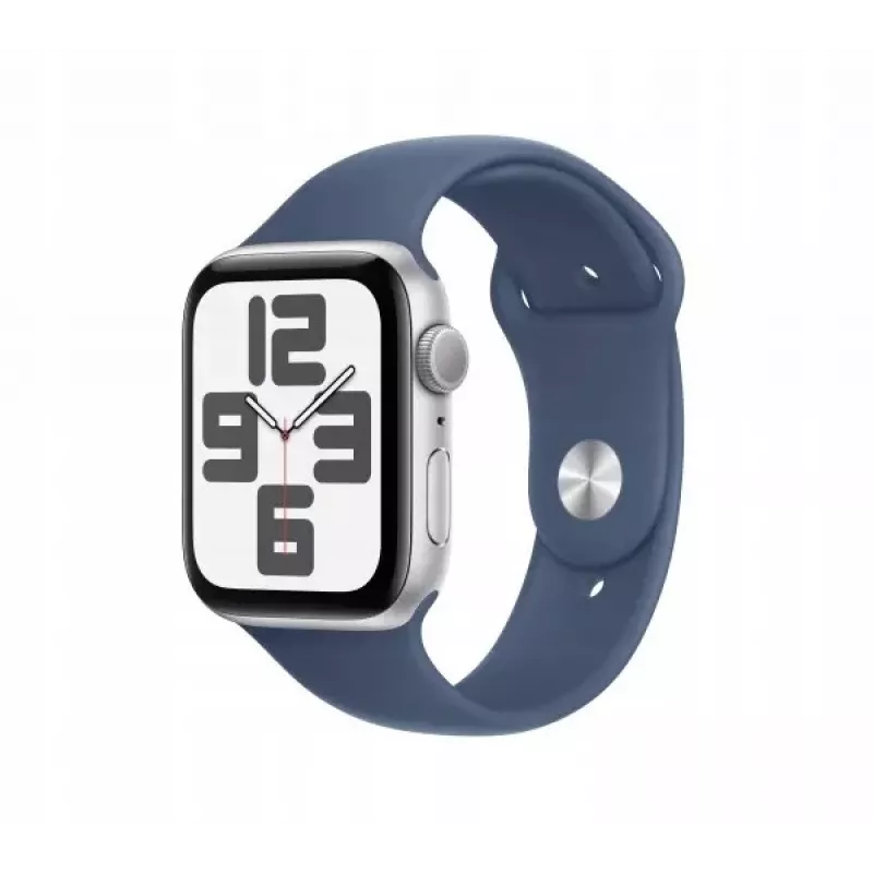 Apple Watch SE GPS 40mm sidabrinis aliuminio korpusas su džinsinio audinio sportine juostele