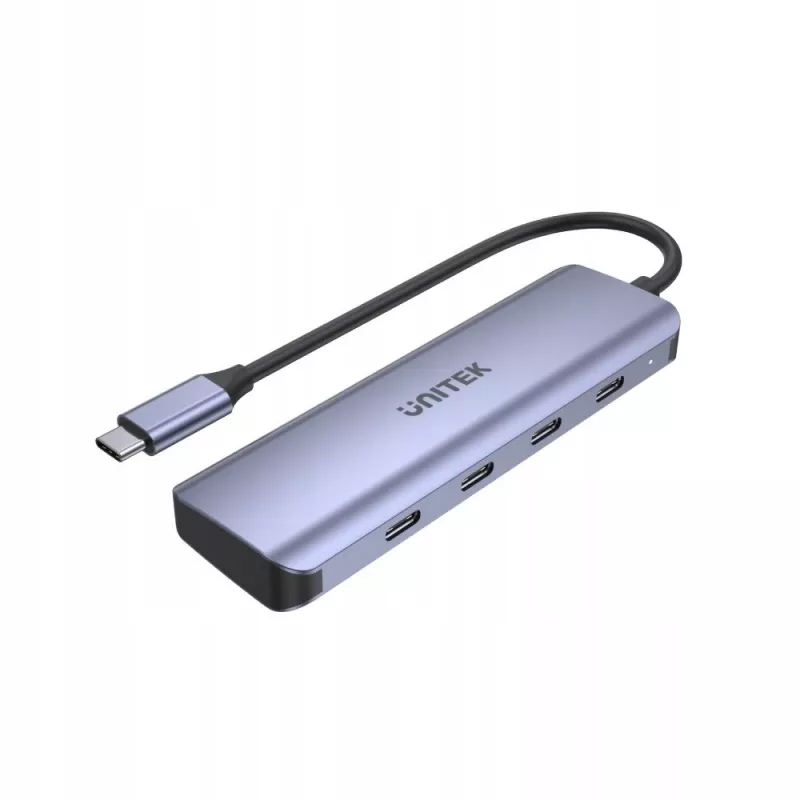 UNITEK uHUB Q4 USB šakotuvas Type-C 5000 Mbit/s Pilka
