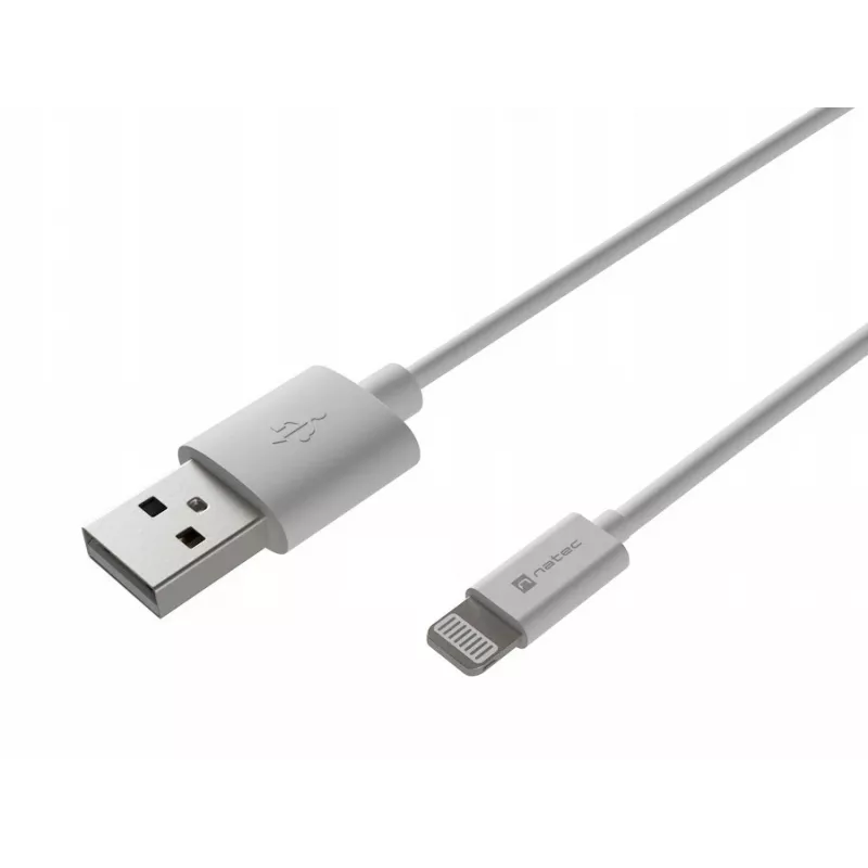 Laidas Lightning (vyr.)->USB-a (vyr.) 2 m MFi Prati Baltas Natec NKA-2149