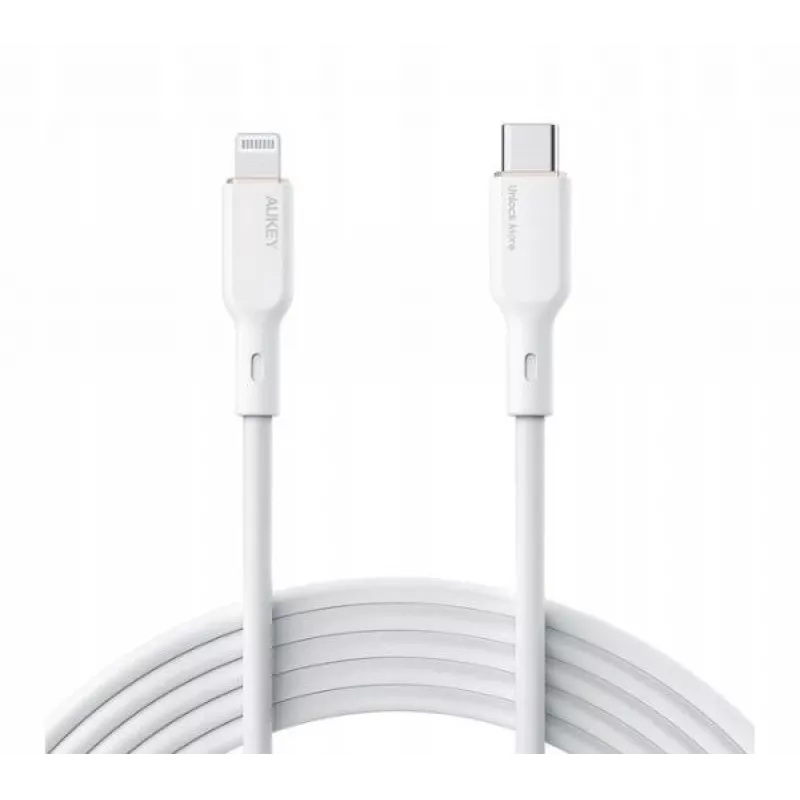 CB-SCL2 Baltas silikoninis kabelis Lightning-USB C USB Power Delivery USB-PD