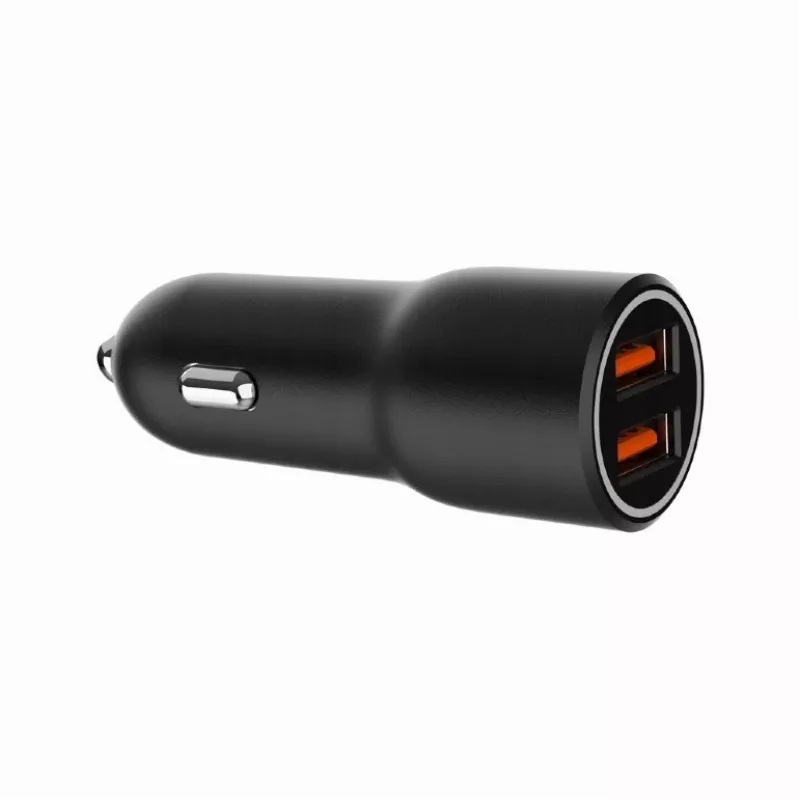 Automobilinis išmaniojo telefono įkroviklis Gembird TA-UC-A2QC36-CAR-01, 36 W, 12–24 V, cigarečių degiklis, juodas