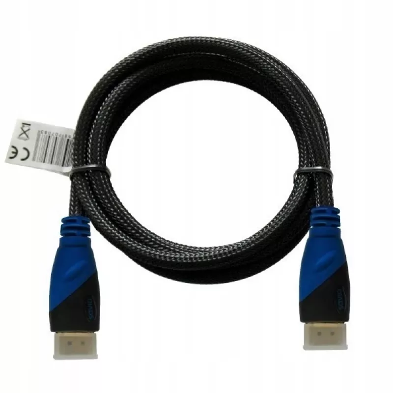 HDMI laidas SAVIO CL-02 1,5 m — HDMI 1.4, 4096×2160, ARC, Ethernet, paauksuoti kontaktai