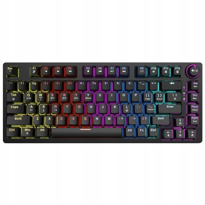 Savio Phenix SAVGK-RED klaviatūra, skirta žaidimams, USB, RF belaidė, Bluetooth, QWERTY