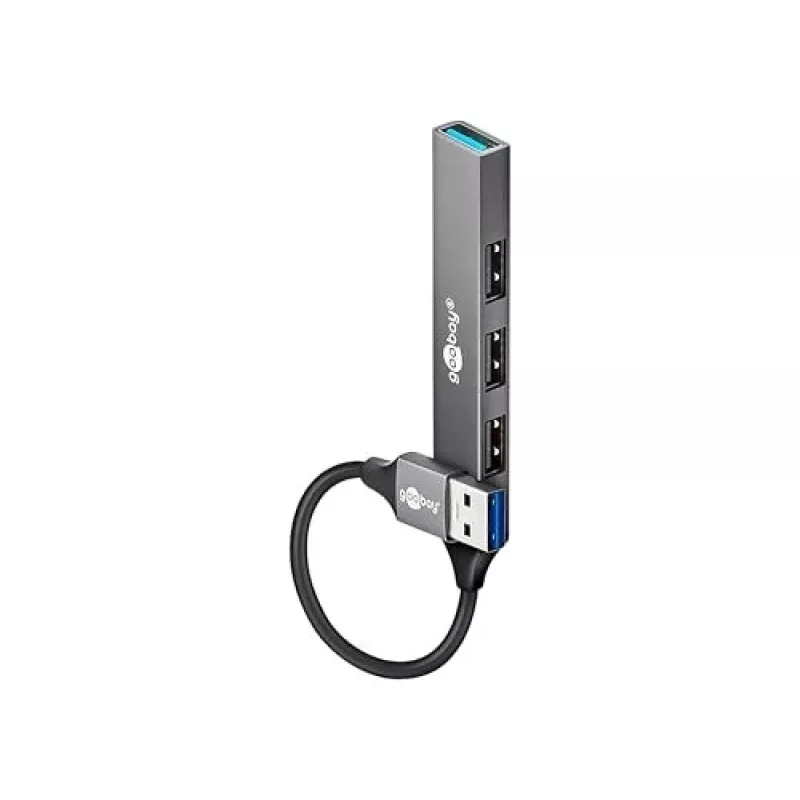 Goobay USB šakotuvas 74456 Type-A 5000 Mbit/s šviesiai pilkas