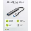 Goobay USB šakotuvas 74456 Type-A 5000 Mbit/s šviesiai pilkas