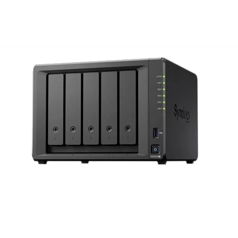 Synology DiskStation DS1525+ NAS / saugojimo serveris Ryzen Embedded V1500B 8 GB DDR4 0 TB Juoda