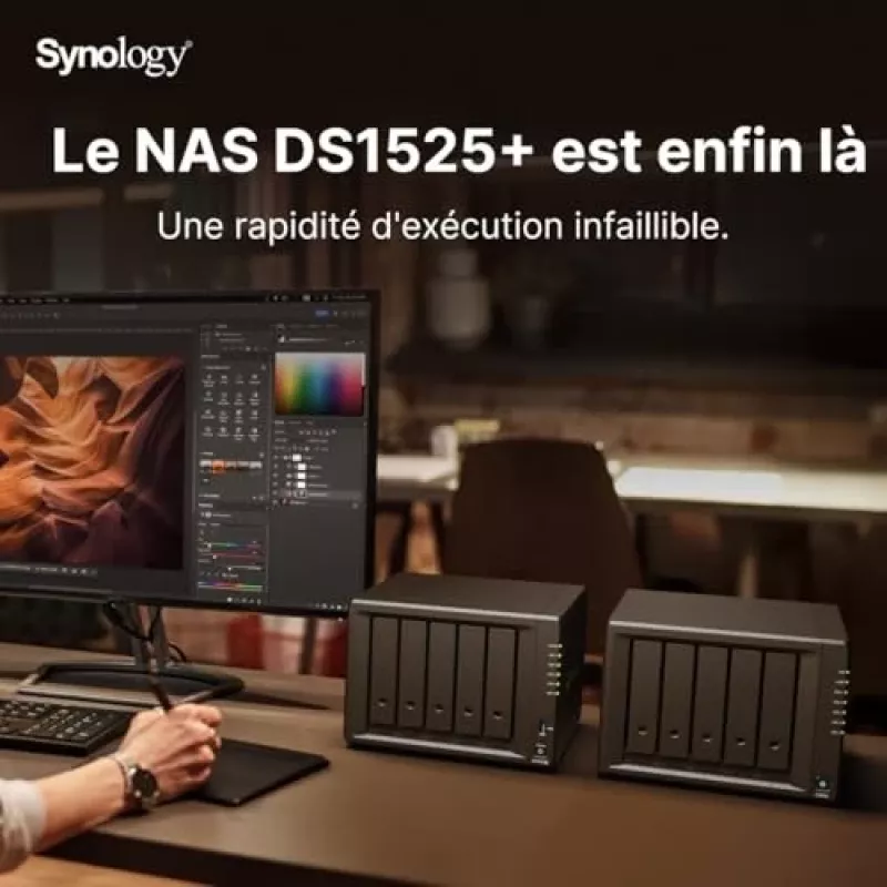 Synology DiskStation DS1525+ NAS / saugojimo serveris Ryzen Embedded V1500B 8 GB DDR4 0 TB Juoda