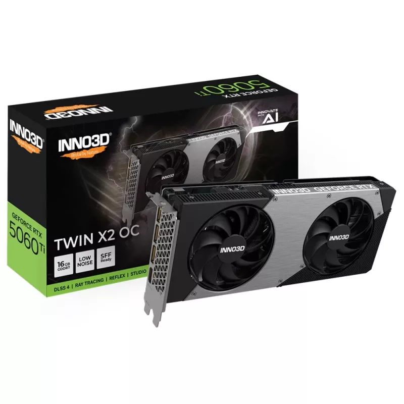INNO3D GeForce RTX 5060 Ti TWIN X2 OC 16 GB GDDR7 vaizdo plokštė