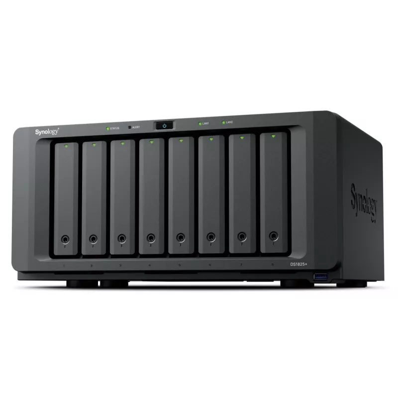 Synology DiskStation DS1825+ NAS / saugojimo serveris Ryzen Embedded V1500B 8 GB DDR4 0 TB Juoda