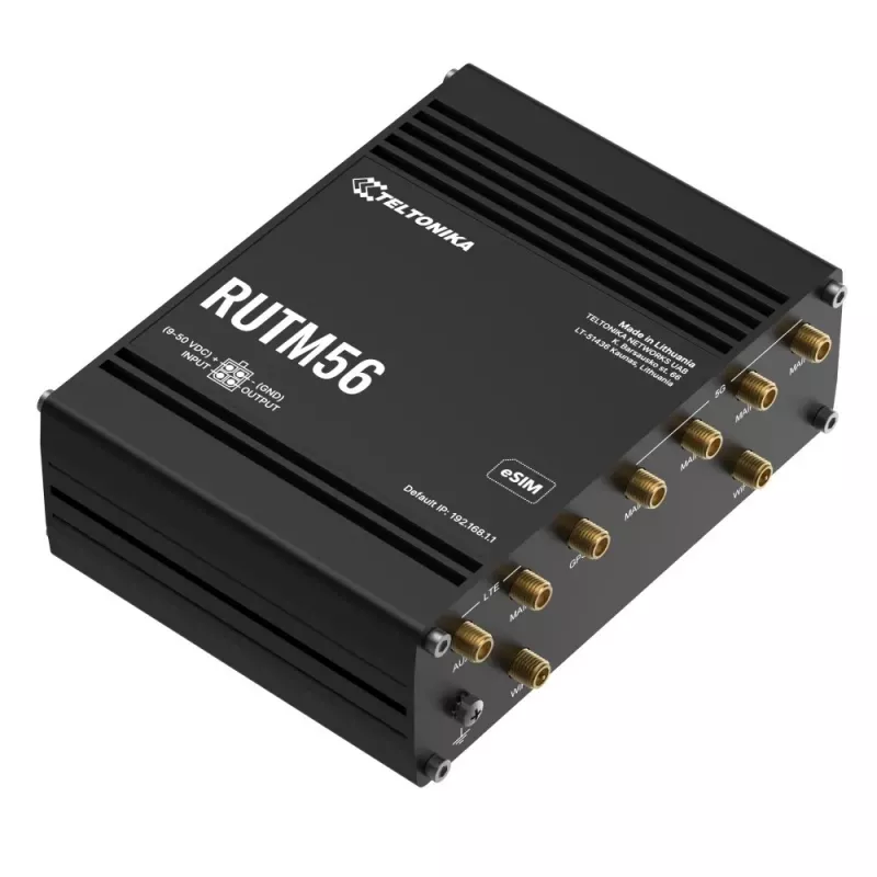 Maršrutizatorius TELTONIKA RUTM56 dviejų modemų, 802.11ac „Wi‑Fi“, Gigabit LAN x4, „Mesh“ palaikymas, MU‑MIMO (be mobiliojo plačiajuosčio ryšio)