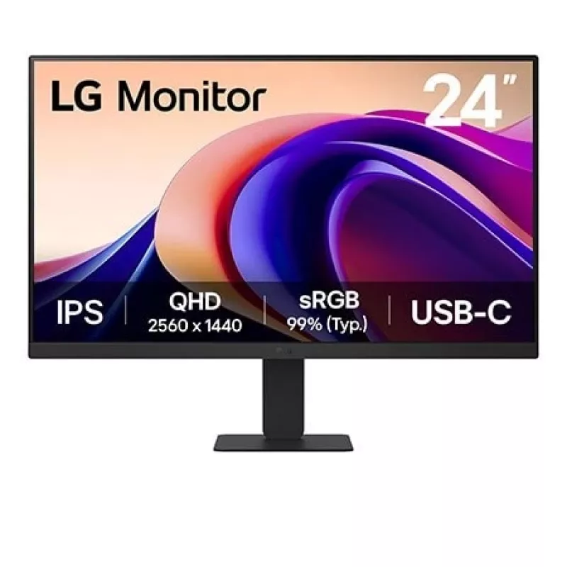 LG 24U631A-B kompiuterio monitorius 60,5 cm (23,8 colių) 2560 x 1440 pikselių Quad HD juodas