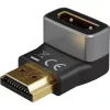Goobay 72011 HDMI™ kampinis adapteris 270° vertikalus, 8K @ 60 Hz, paauksuotas, juoda, sidabrinė | Goobay