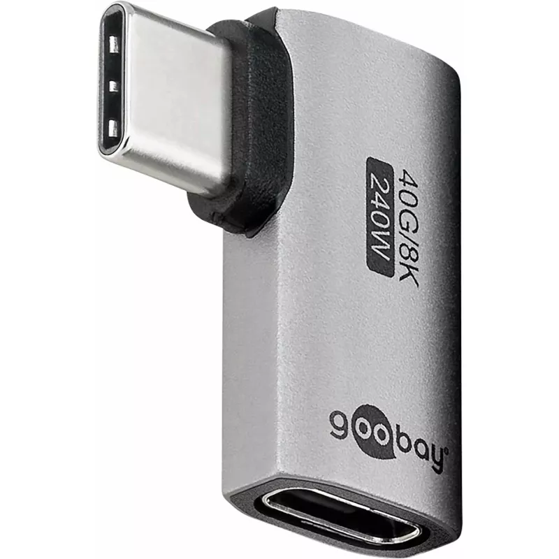 Goobay USB-C adapteris horizontalus 90° USB4 - kištukas> - lizdas (74441)