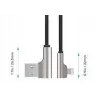 CB-AL01 Juoda Oem Nylon kabelis USB Lightning 2m 90-Degree Connectors C