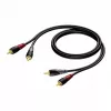 Garso laidas Procab 2x RCA/Cinch patinas, 1 m ilgis (modelis 1KPCL079)