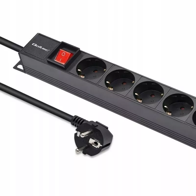 „Qoltec“ aliuminis PDU stovui | 16 A | 16 x „Schuko“ | vertikalus | 1,8 m