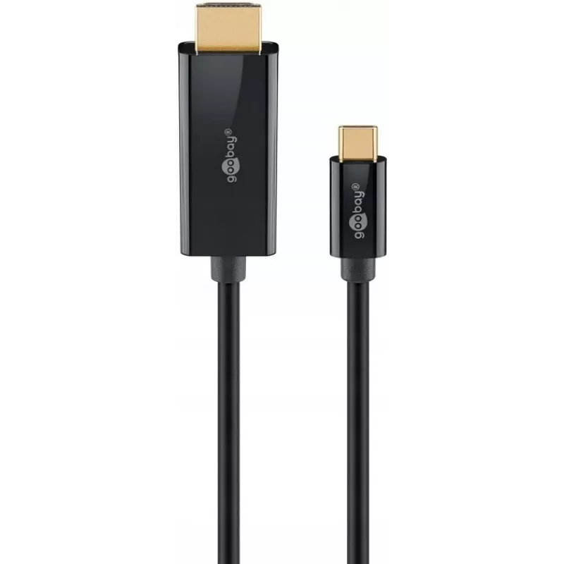 Goobay USB-C į HDMI laidas 4K 60 Hz 1 m juodas - USB-C kištukas > HDMI