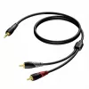 3,5 mm lizdo kištukas, stereofoninis, į 2x RCA/Cinch kištuką, garso kabelis Procab 1KPCL049 5 m