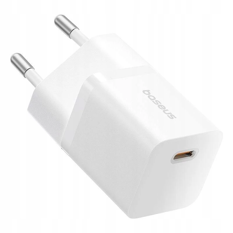 Baseus P10110909213-00 USB-C GaN5 mini 25W mains charger Balta