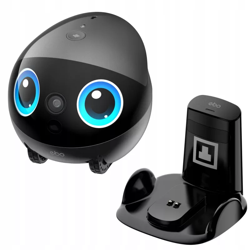 „EnaBot Ebo Air 2 Plus“ namų mobilus stebėjimo robotas su dirbtinio intelekto kamera, pilkas