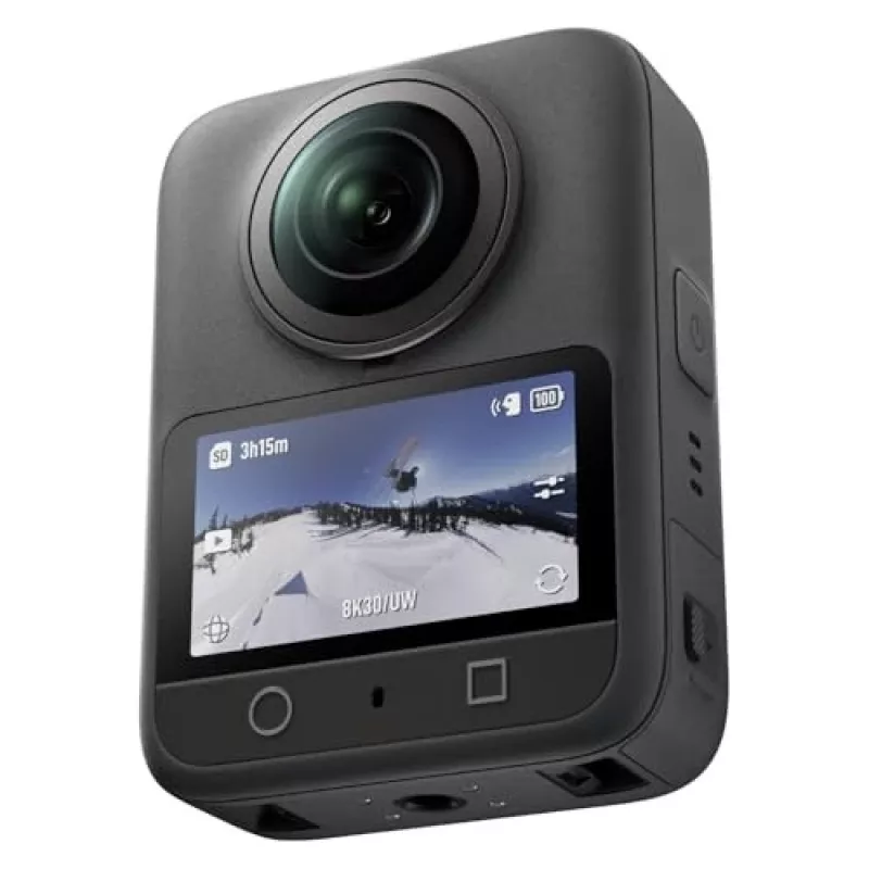 Veiksmo kamera DJI Osmo 360 Standard Combo — 8K itin didelės raiškos, 120 MP CMOS, 240 kadrų per sekundę, elektroninis stabilizavimas, 2 colių ekranas, MicroSD, 183 g, juoda