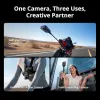 Veiksmo kamera DJI Osmo 360 Standard Combo — 8K itin didelės raiškos, 120 MP CMOS, 240 kadrų per sekundę, elektroninis stabilizavimas, 2 colių ekranas, MicroSD, 183 g, juoda