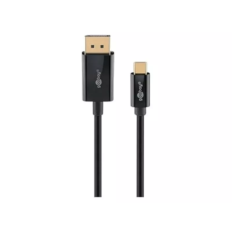 Goobay USB-C į DisplayPort kabelis - paauksuotos jungtys, Ultra HD raiška iki 4k @ 60Hz, C tipo Thunderbolt 3/4 į DP adapteris, suderinamas su