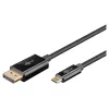 Goobay USB-C į DisplayPort kabelis - paauksuotos jungtys, Ultra HD raiška iki 4k @ 60Hz, C tipo Thunderbolt 3/4 į DP adapteris, suderinamas su
