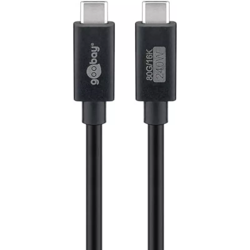 USB-C laidas WENTRONIC USB4 Gen4 1,2 m — palaiko 16k@60Hz ir 4K@120Hz