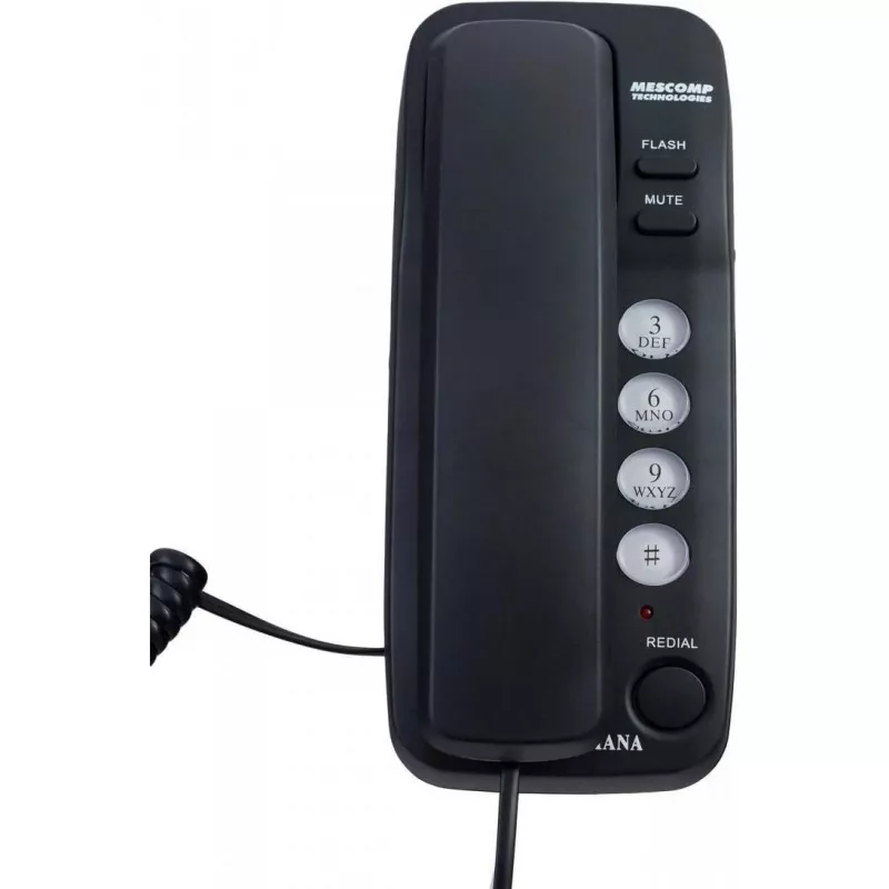 Mescomp Technologies Laidinis Telefonas Mesmed Mescomp MT 518 Diana Juodas, telefonas, juodas