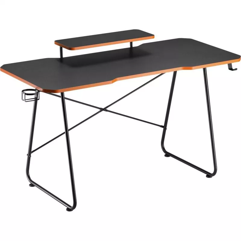 Maclean NanoRS žaidimų stalas su monitoriaus lentyna, maks. 50 kg, aukštis 850 mm, juodas RS170, žaidimų stalas, juodas