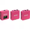Belaidis mikrofonas RODE Wireless GO III Pink — kompaktiška dviejų kanalų siųstuvo ir imtuvo sistema