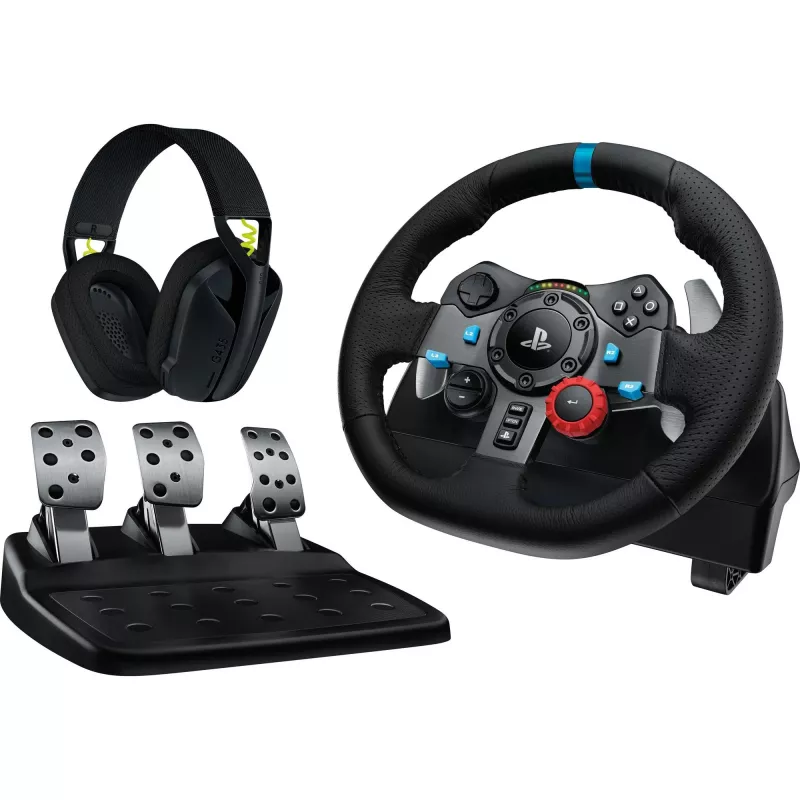 LOGITECH G29 EU + G435 Juoda Gaming Controller Aliuminis Juodas USB Vairas + pedalai + ausinės PC