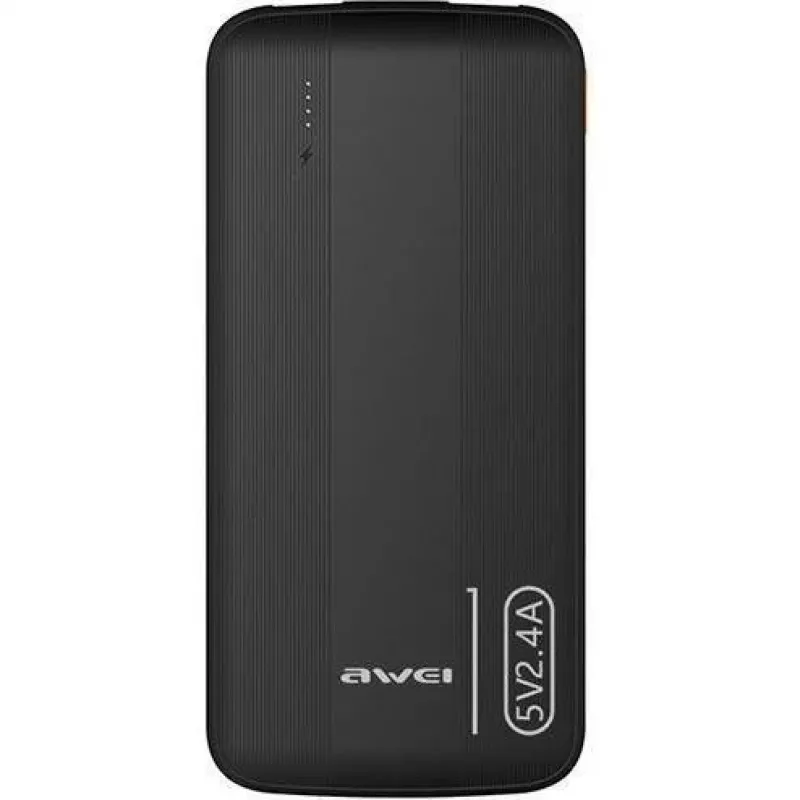 Awei PowerBank P20K 10000mAh Juoda/Juoda (10000mAh), Powerbank, Juoda