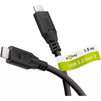 Goobay USB-C laidas, USB 3.2, 60 W, 10 Gbit/s, Power Delivery, 1,5 m (1,50 m, USB 3.2, 60 W), USB laidas