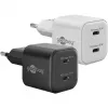 Sieninis įkroviklis GOOBAY 75333 — universalus vidaus AC USB-C įkroviklis, 2x USB-C, 35 W, juodas