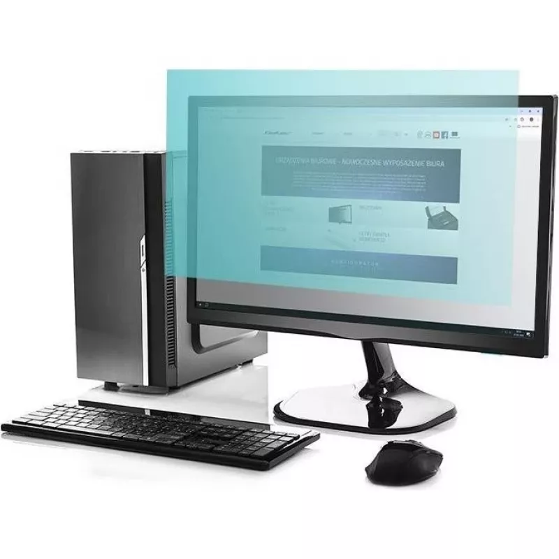 Qoltec Filtro Luce Blu 24 16:9 Cura Degli Occhi Antiriflesso Opaco per Monitor (24, 16:9), Pellicola Protettiva per Monitor