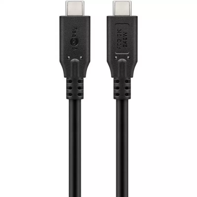 Goobay USB laidas-C, USB4, 240 W, 40 Gbit/s, Power Delivery, 0,5 m (0,50 m, USB 4.0, 240 W), USB laidas