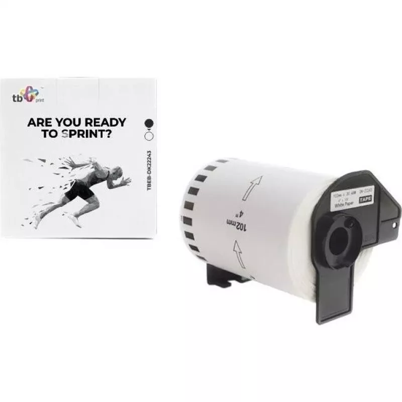 Print, Label Roll, TB Labels TBEB-DK22243 Brother Juoda Su Balta 102x30.48mm (10.20cm)
