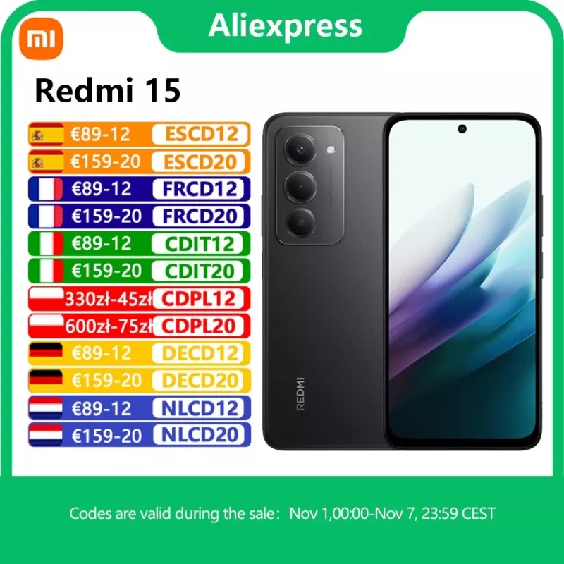 Xiaomi Redmi 15 4G (256GB, Viola Sabbioso, 6.90, Doppia SIM Ibrida, 4G), Išmanusis telefonas, Violetinė