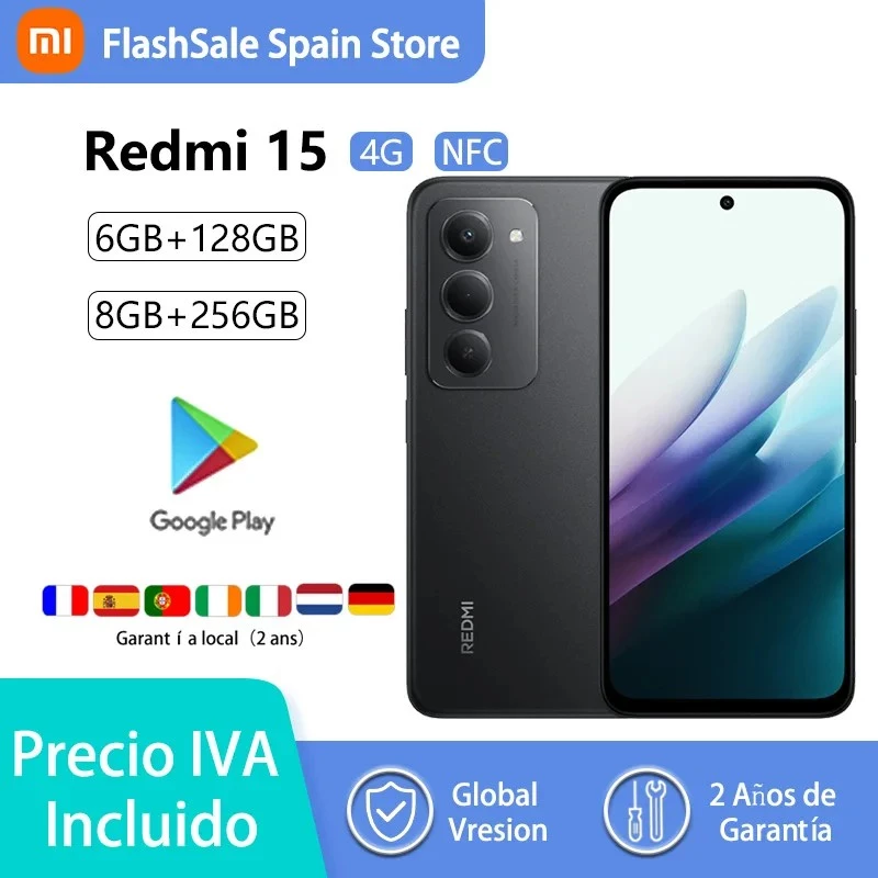 Xiaomi Redmi 15 4G (256GB, Viola Sabbioso, 6.90, Doppia SIM Ibrida, 4G), Išmanusis telefonas, Violetinė